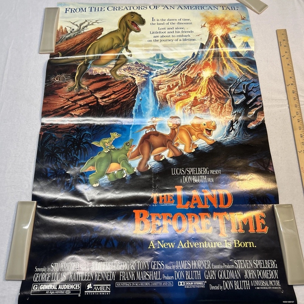 Land Before Time 2 Side Movie Poster 27x39.75  Folded Theater One Sheet 1988